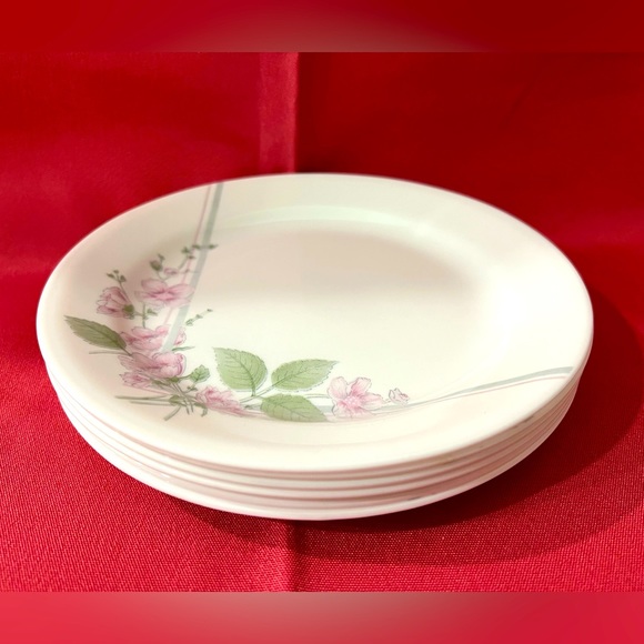 6 Corelle Veranda white plate set of 6 Salad plate 7”. Made in USA. - Picture 2 of 5